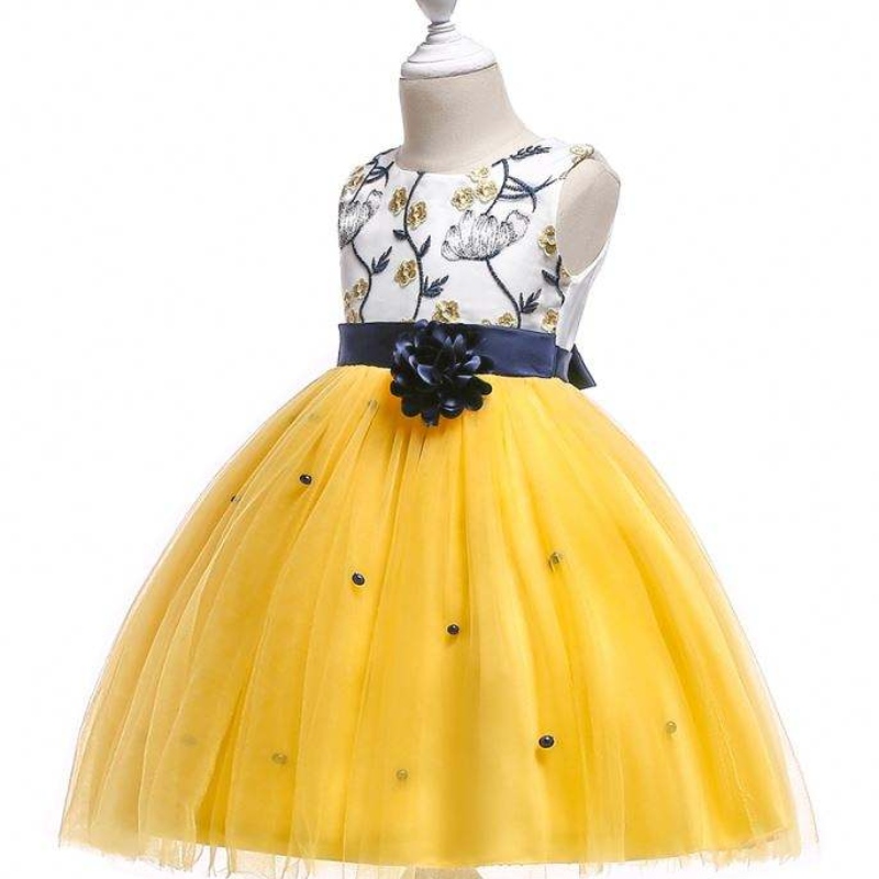 Baby Girl Summer Katoen Mouwloze kerstbloemjurken Kids Princess Party Dress L5022