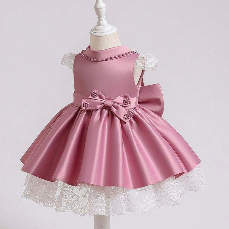 Baigenieuwste ontwerpen Baby Girl Party Dress Flower Girl Lafsed Princess Dress Christmas Baby Girl Dress XZ003