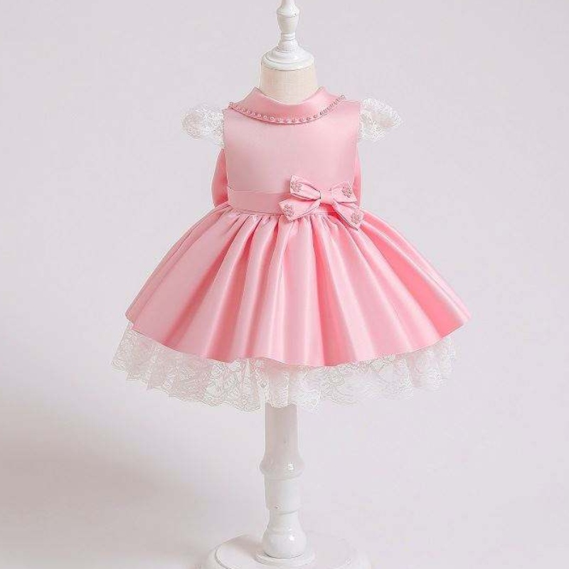 Baigenieuwste ontwerpen Baby Girl Party Dress Flower Girl Lafsed Princess Dress Christmas Baby Girl Dress XZ003