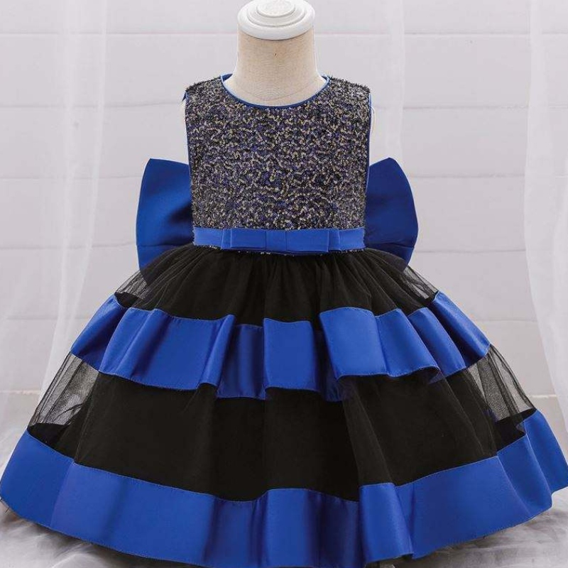 Kinderkleding van hoge kwaliteit kinderen Krasontwerp Kostuums Baby Girl Doop Dress L1919XZ