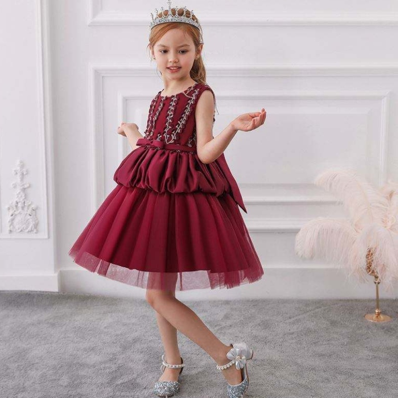 Nieuwste design Hot Sale Birthday Elegant Cute Kids Jurken Princess Boutique Baby Ball Jurk L5177