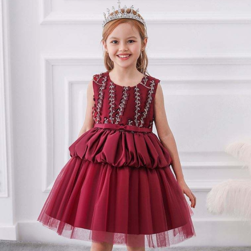 Nieuwste design Hot Sale Birthday Elegant Cute Kids Jurken Princess Boutique Baby Ball Jurk L5177