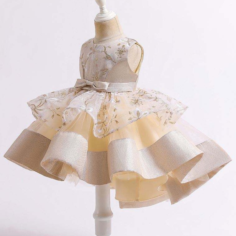 Baige 2021Summer Children \\'s Trailing Princess Dress Multi-Layer Mesh Kids bruidstaartbal jurk L5251