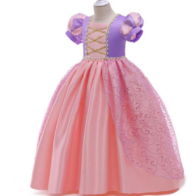 Baigenieuwe kinderen Halloween kostuums meisje paarse rapunzel sofia sneeuw koningin cosplay prinses jurk