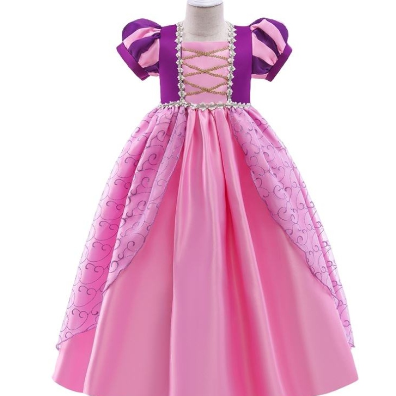 Baigenieuwe kinderen Halloween kostuums meisje paarse rapunzel sofia sneeuw koningin cosplay prinses jurk