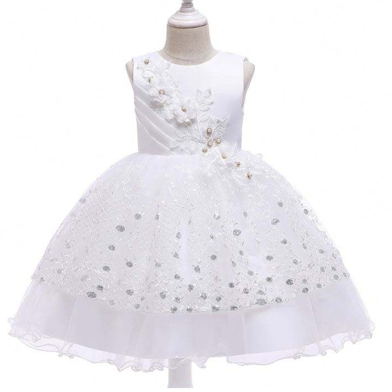 2020 Kinderen Kleding Stock Baby Girl Kids Frock Design Flower Baby Meisje Verjaardagsfeestjurk L5201