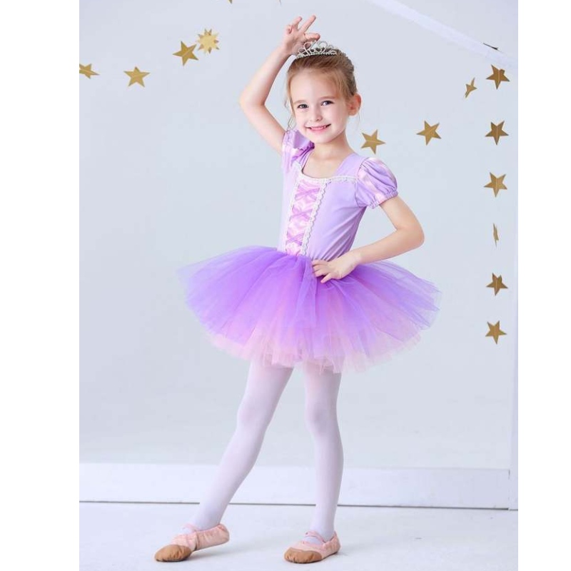 Baige prinses Elsa katoen kleding Kinderkleding uitvoeren Kleding Event feest Outfits Balletjurk Tutu Design