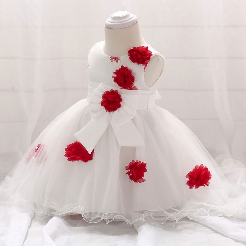 Nieuw ontwerp kleine babykleding groothandel babyjurk foto's eerste communion Verjaardagsfeestje Fancy Dress T1866XZ