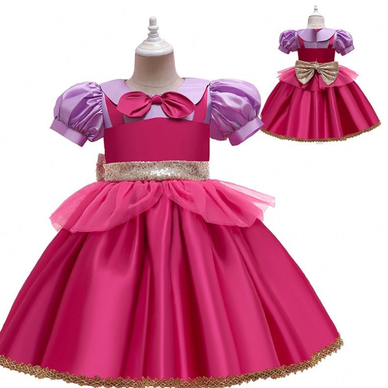 Baige Rose Red Riding Hood Kostuum Flower Girl Feestjurk met gratis hoofdband D0702