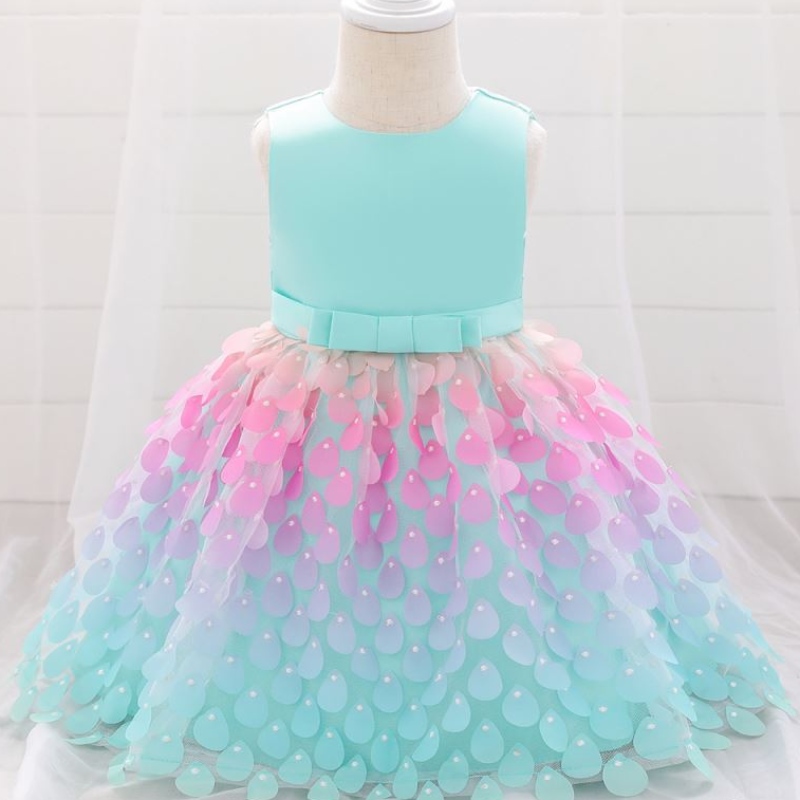 Fancy Mermaid Pargin babyjurk kleurrijke prinses meisjes feest verjaardagsjurken l1925xz