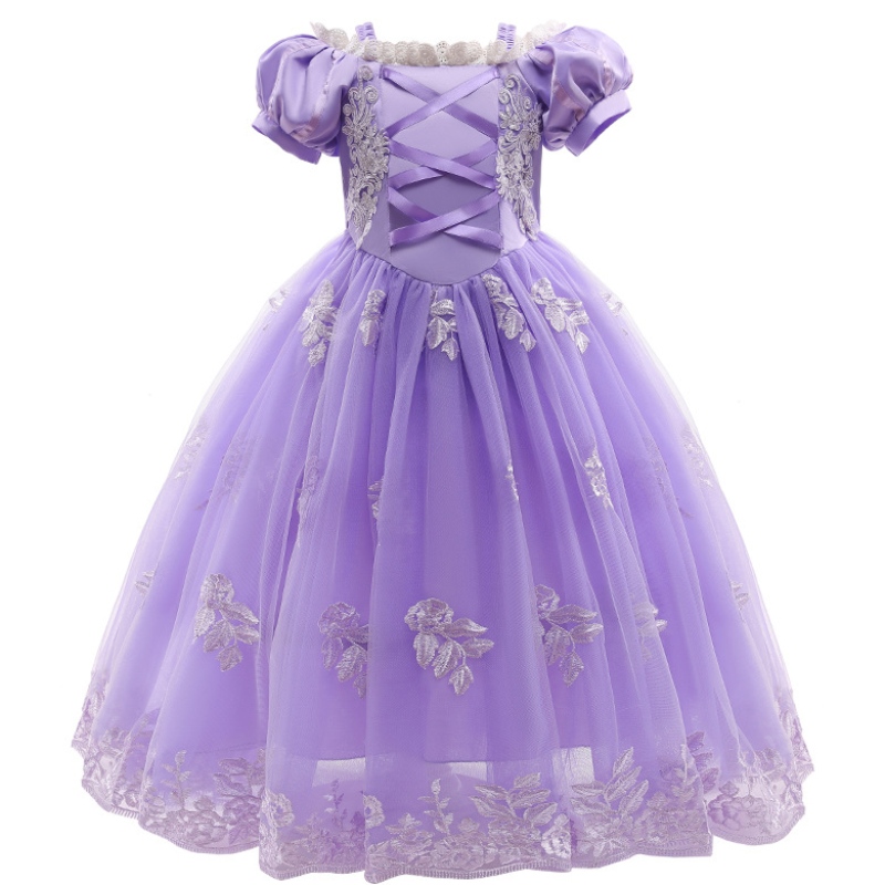 Fairy Tale Princess Dress For Kids Purple Lace Girls Frocks Design Jurken Kostuum Kids verjaardagsjurken voor kinderen