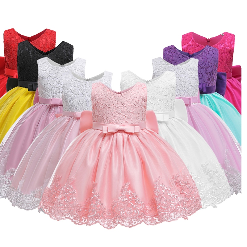 Amazon 's Hot Baby Baby Birthday Party Dress Bow Tutu Dress Lace Prince Dress met haarband