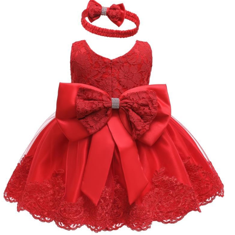 Amazon 's Hot Baby Baby Birthday Party Dress Bow Tutu Dress Lace Prince Dress met haarband