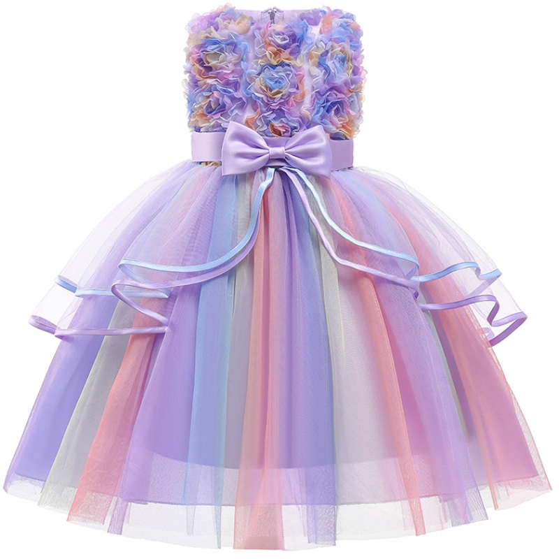 Rainbow Girls Unicorn Birthday Party jurken borduurwerk elegante trouwavond prinsesjurk