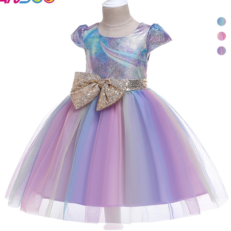 ANOO NIEUWE BOWKNOT KINDEREN \\ 's Rok Fashion Children \\'s Dress Princess Tutu -jurk voor verjaardagsfeestje