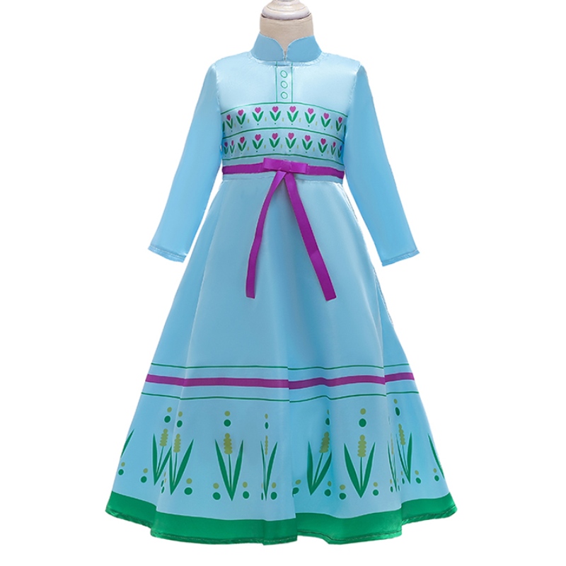 Kinderkleding Halloween Costuums Girls Kid Anna Princess Elsa Blue Green Dress voor meisjes