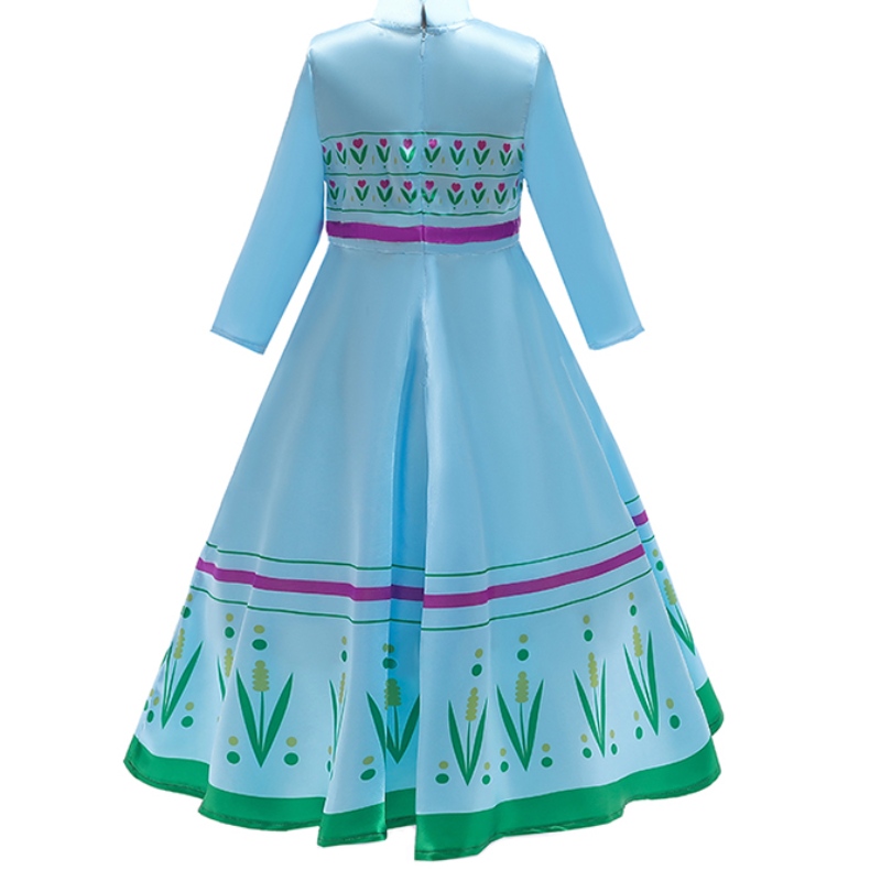 Kinderkleding Halloween Costuums Girls Kid Anna Princess Elsa Blue Green Dress voor meisjes