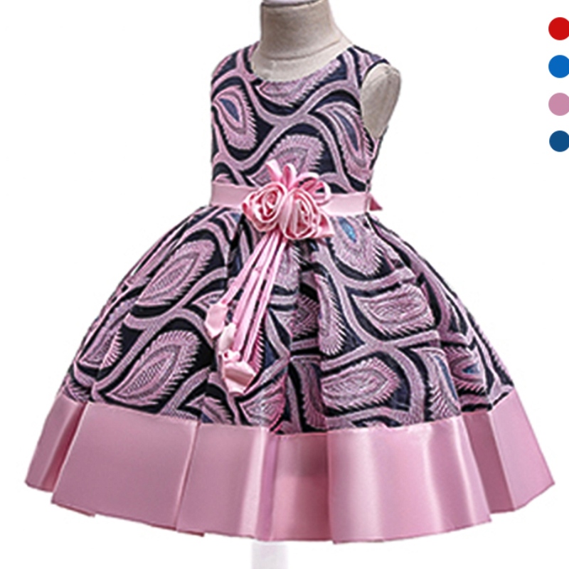 Ansoo kerstprinses meisjes bloem geborduurde jurk elegante kinderen meisje bruiloft feest roze jurken Halloween Girls kleding