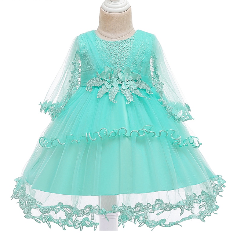 Anoo Princess Flower Girl Dress Summer Tutu bruiloft Verjaardagsfeestje Kinderjurken voor meisjes Kinderen Kostuum Tiener Prom Design