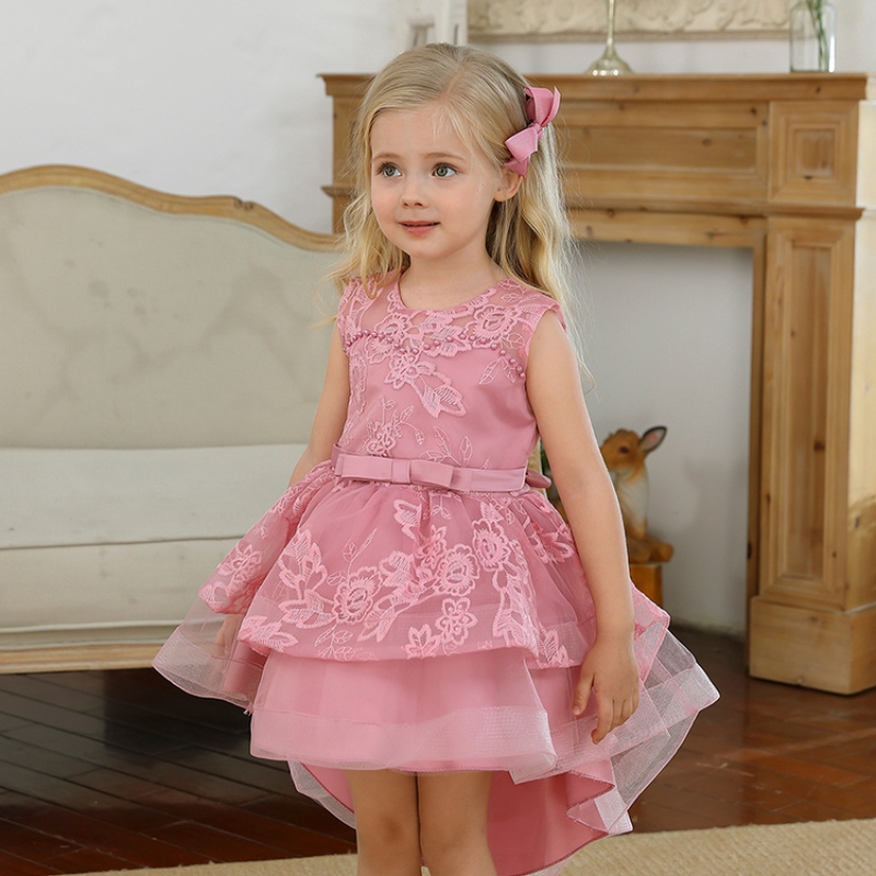 Kinderen met trouwfeestjurken Elegant Lace Girls Princess Evening Prom Tule Jurk Kids Ceremonie Formeel kostuum