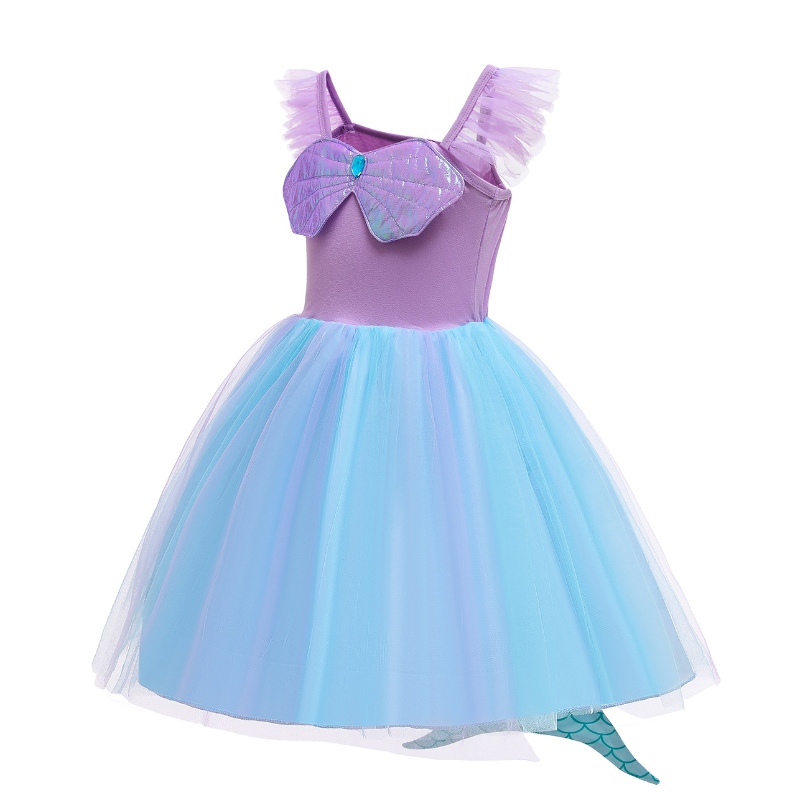 Prinsesjurk voor babymeisjes Fancy Little Mermaid Cosplay kostuum peuter kinderen oceaan sirene zomer kleding