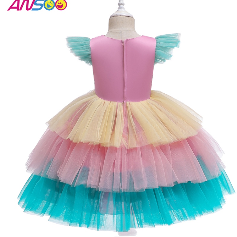 Anoo Luxury Mermaid Scales Ballet Tutu Kids Girls lovertjes Princess Halloween Cosplay Kostuums Jurk voor meisje