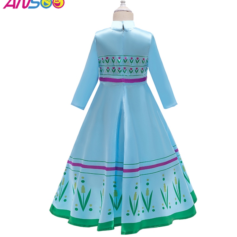 Ansso Anna Elsa Princess kostuums voor kinderen Halloween kerstfeest Cosplay Snow Queen Fancy Jurken Girls Snowflake Prom Jurk