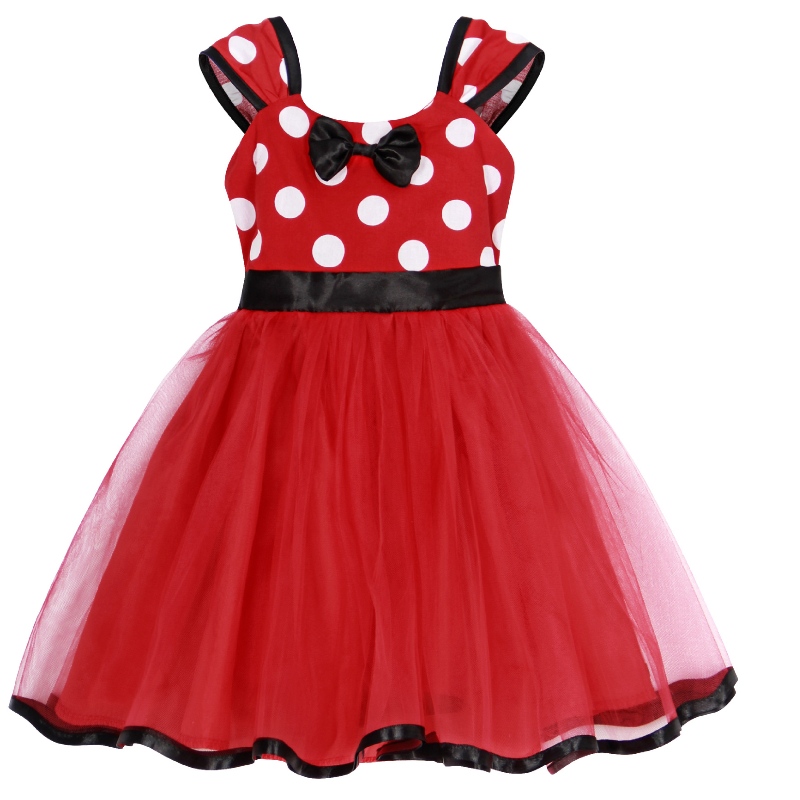 Baby Girl Polka Dot Fancy Dress Birthday Party Tule Lace Princess Dress met haarband voor kinderen