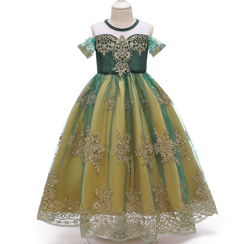 Princess Dance Party Green Jurk Anna's Summer Wedding Cute Jurk For Girl