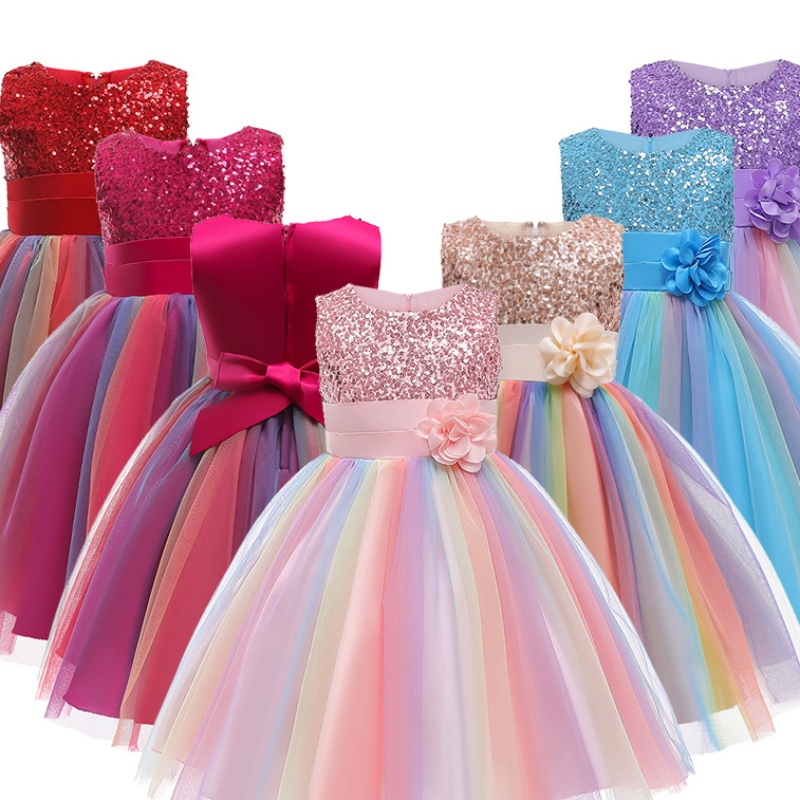 Kids Girl Flower Jurk baby bruiloft bruidsmeisje verjaardagsfeestje optocht tutu tule prinses jurken