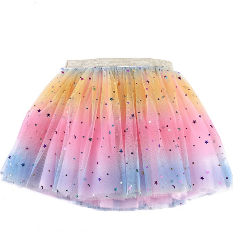 Mesh Performance rok tule regenboog tutu rok voor kleine meisjes