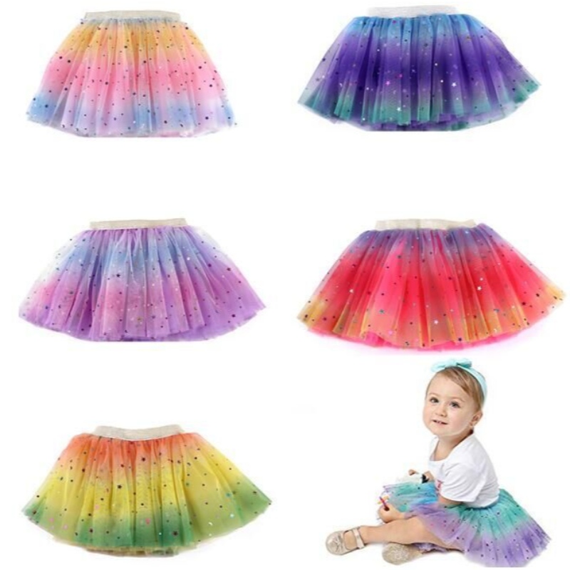 Mesh Performance rok tule regenboog tutu rok voor kleine meisjes