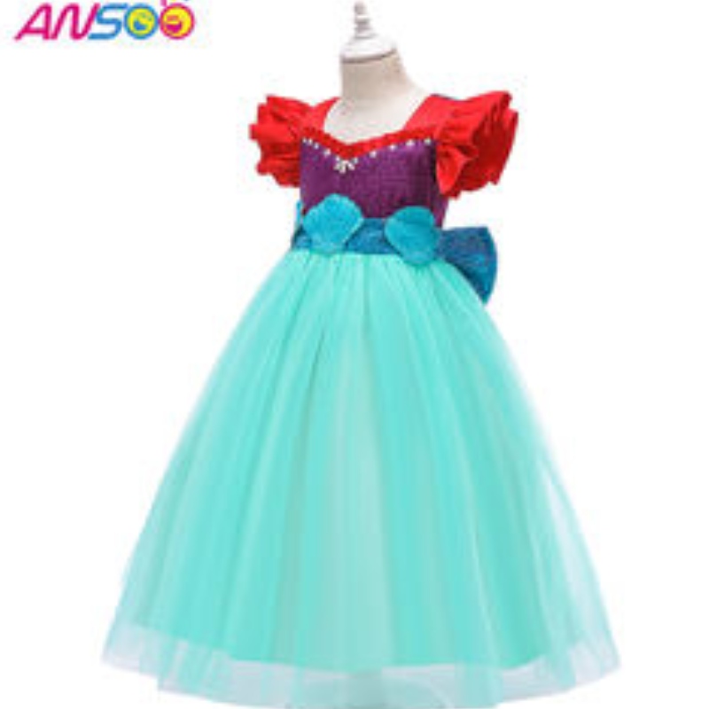 ANOO 2021 OEM/ODM Girl Mermaid Jurk Verjaardagsfeestje Draag Flower Girl Princess -jurken