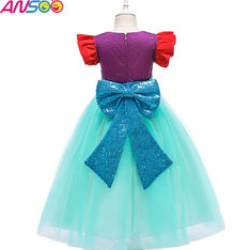 ANOO 2021 OEM/ODM Girl Mermaid Jurk Verjaardagsfeestje Draag Flower Girl Princess -jurken