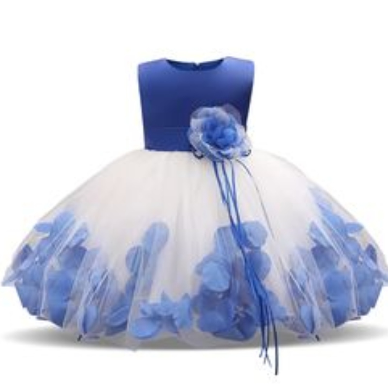 Kinderen baby bloem bloemblaadjes kleedden kinderen bruidsmeisje peuter elegante kleding vestido infantil formeel feestjurk babykleding