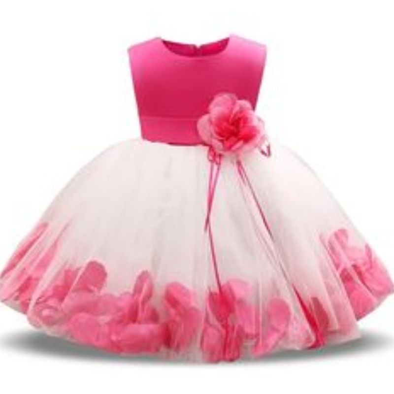 Kinderen baby bloem bloemblaadjes kleedden kinderen bruidsmeisje peuter elegante kleding vestido infantil formeel feestjurk babykleding