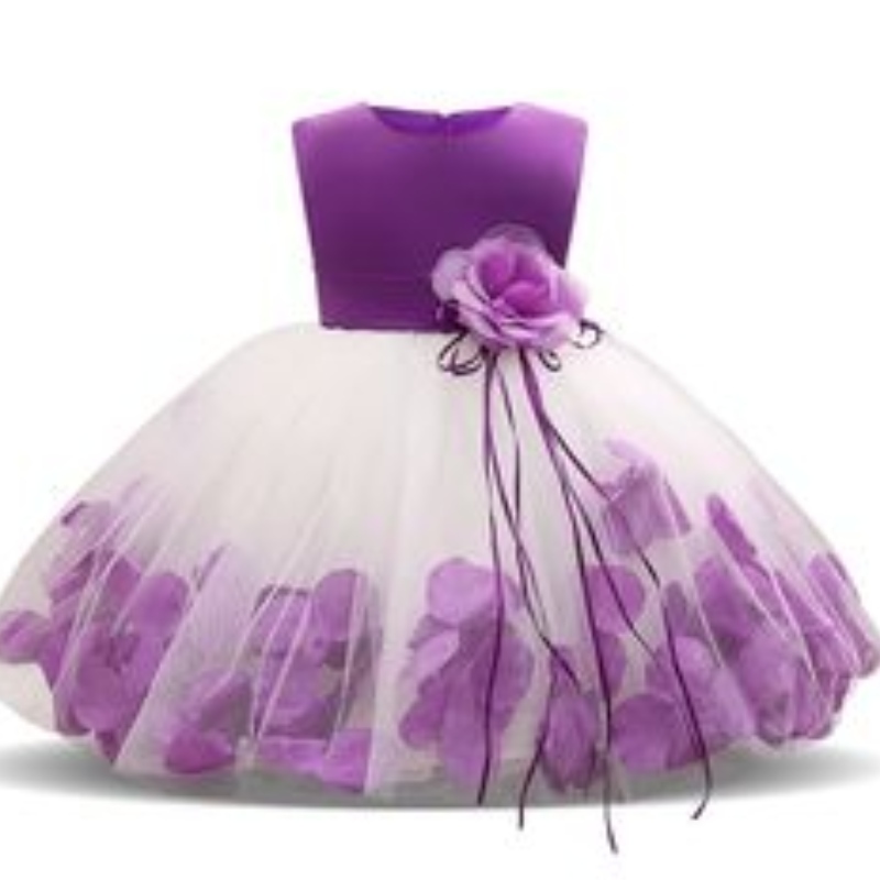 Kinderen baby bloem bloemblaadjes kleedden kinderen bruidsmeisje peuter elegante kleding vestido infantil formeel feestjurk babykleding