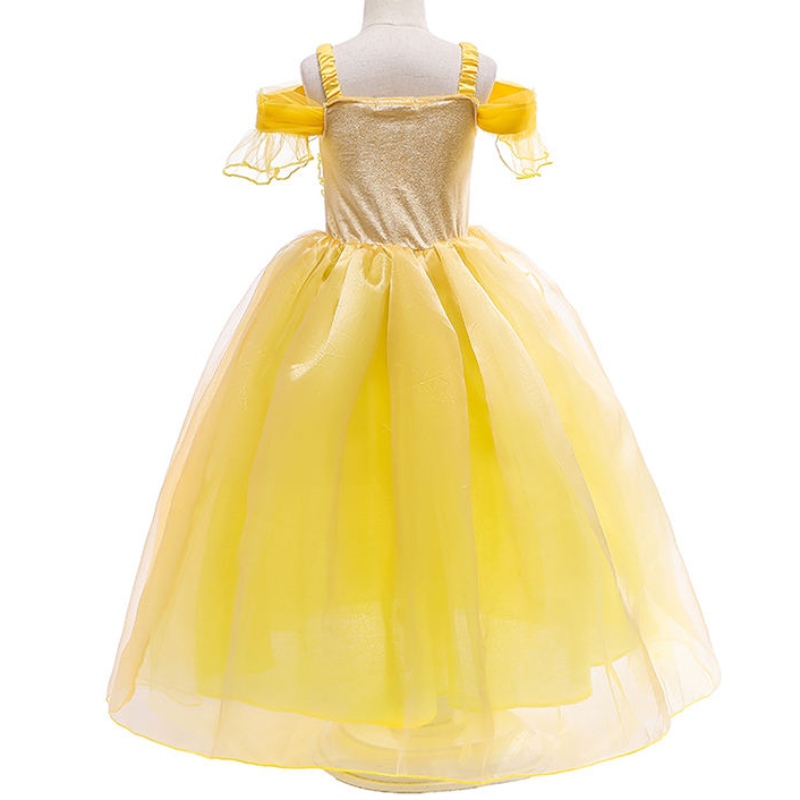 Ansoo Beauty and the Beast Belle Princess Summer Dress Kids Girl Party Jurk Kerstmiskostuum Baby Princess Dress