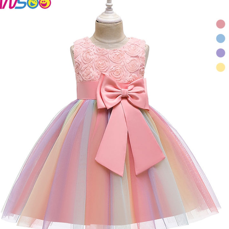 Anoo jurk voor meisjes kinderen cartoon vestidos kinderen tutu jurken peuters zomer mouwloze prinses jurken voor meisjes