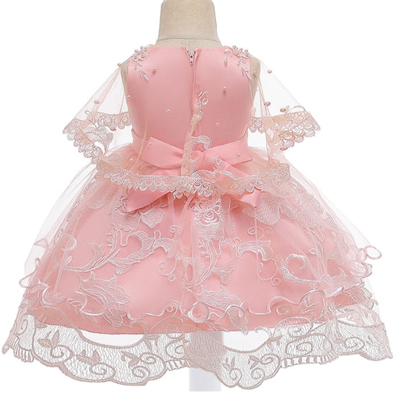 Anoo Child Mouwess Pink Party Kids Girl Jurk katoen Elegante prinsesjurk voor meisje 2-10 jaar tutu trouwjurken voor meisje