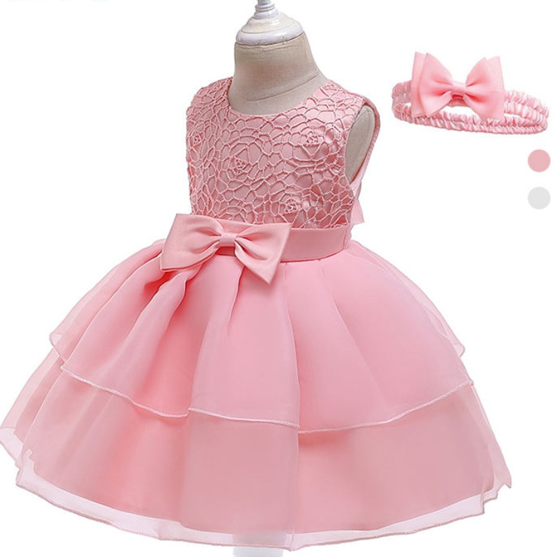 Ansoo Kinderkinderen Girls Party Boutique Kleding Prinses TULLE -jurken Lace Ruffle Tutu Flower Girl -jurk voor kinderen