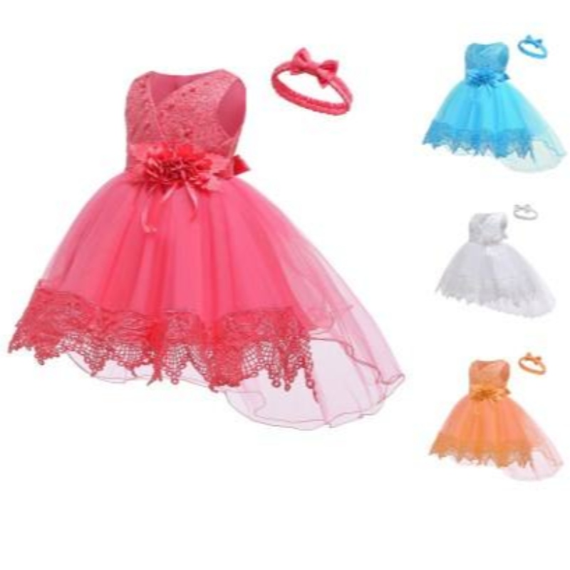 Hot Sale Girl Wedding Bloem Kids Lovely Clothing Party Tutu Girls \\ 'Short Birthday Toddler Red Jurken voor 6-24 maanden