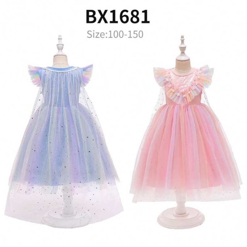 Goedkope prijs prinses Anna Princess Elsa Snow Queen Girl Party Dress Kids Halloween Cosplay Kostuum BX1693/BX1697