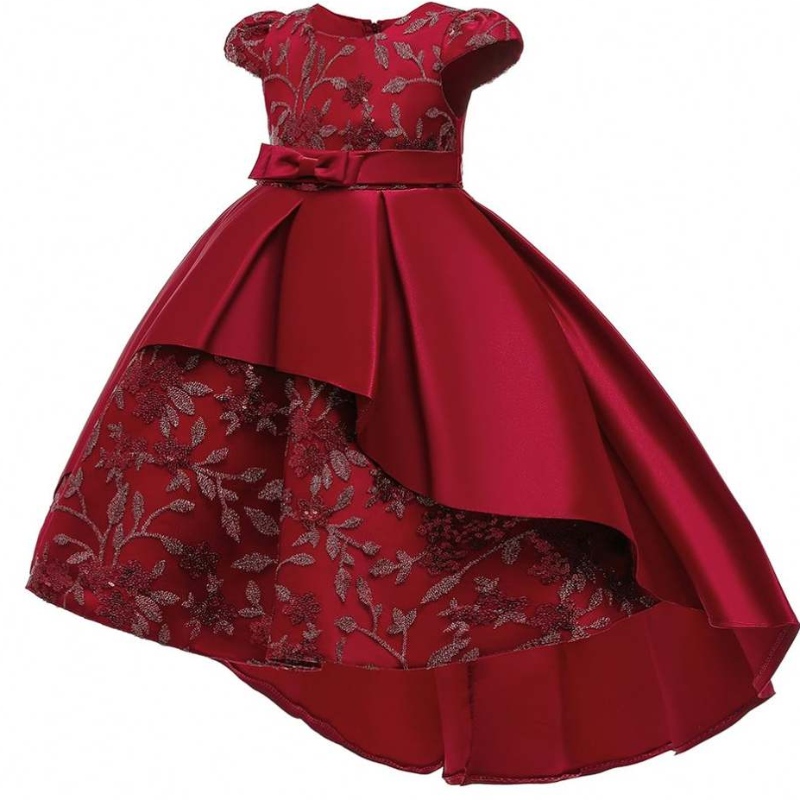 Baigenieuwjaar Frock Kids Party Wear Long Tail Kid Flower Girl Western Party Formele verjaardagsjurk