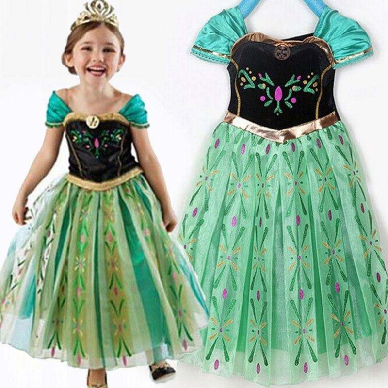 Baige hete verkoopjurk Fancy Baby Frocks Elsa kostuum meisjes cosplay kostuum feestjurk voor kinderen 3-8 jaar