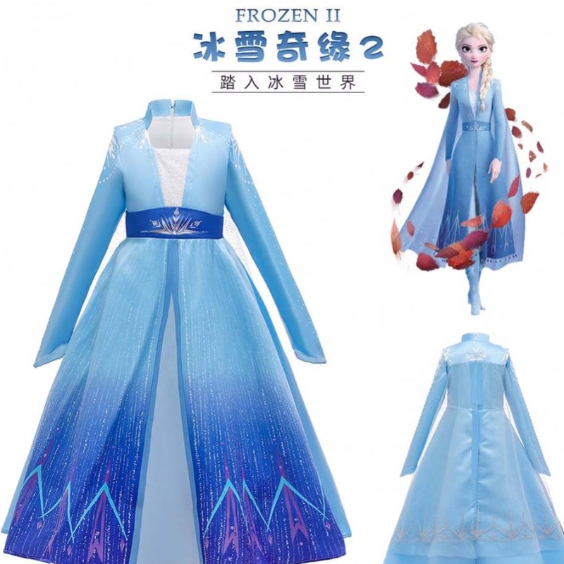 Baige hete verkoop kinderen kleding meisjes ellsa kostuum jas cosplay meisje jurk