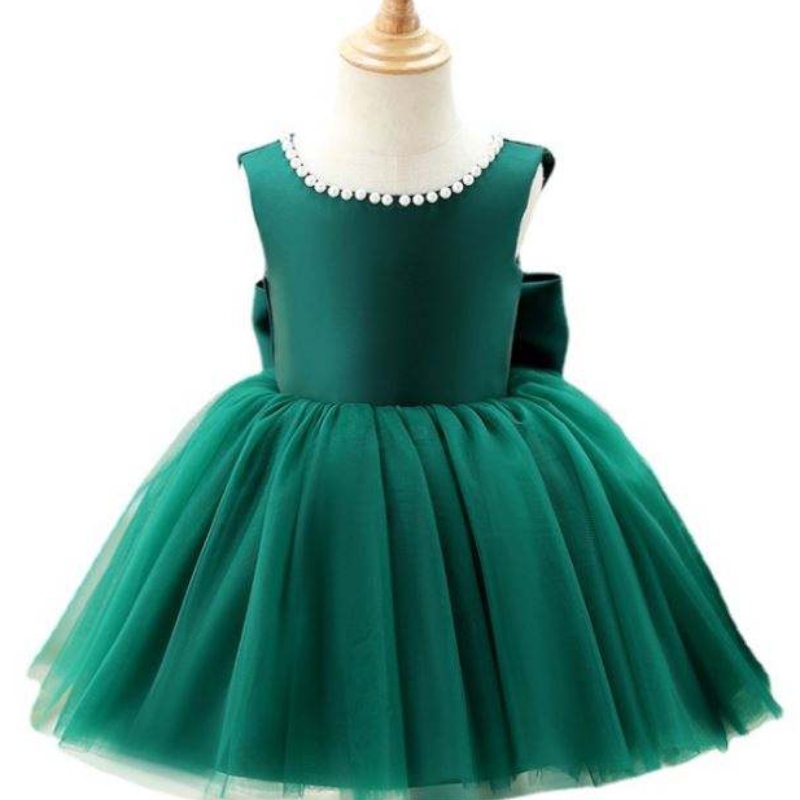 Baige Green Backless Girl Party Dress Kids First Communion Jurk prinses bruiloft baljurk dz007