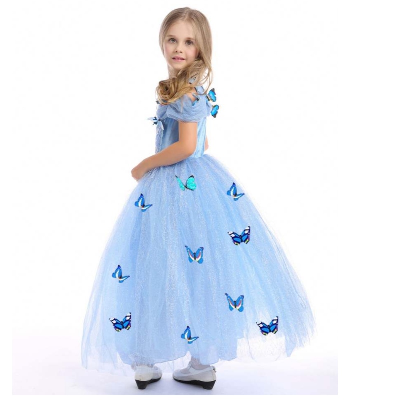 Baige bestseller Baby Girl Apparel Kids Cosplay Princess Elsa Anna Fashion Girl Kostuum Geksters Kinderen lange jurk