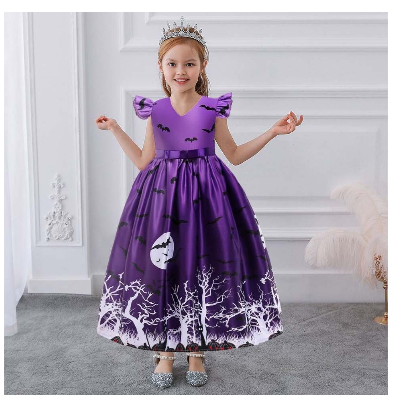 Hot Sale Halloween Kinderen Kostuums Little Girl Korte jurken 3-10 jaar Kinderkleding