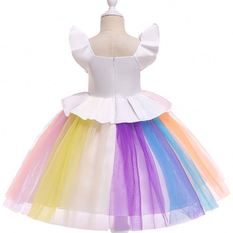 Baige Unicorn Kids Kleding Nieuw ontwerp Baby Girl Cute Dresses Performance Dress L5090